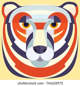 animal with decorative geometric and abstract elements. Vector illustration.