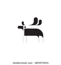 animal deer and bird illustration painting draw vector 