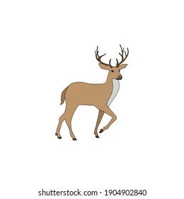 animal deer fill line icon vector illustration