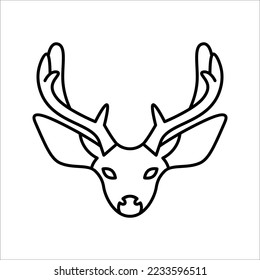 animal deer line icon vector illustration on white background.