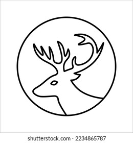 animal deer line icon vector illustration on white background.