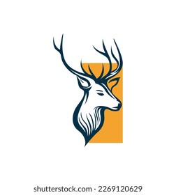 animal deer logo design vector art