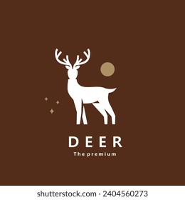 animal deer natural logo vector icon silhouette retro hipster