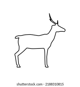 Animal Deer Outline Silhouette Vector Icon Stock Vector (Royalty Free ...