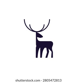 Animal Deer Simple Monocrome Logo