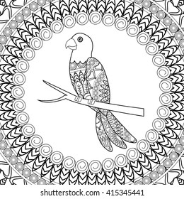 Animal design. Adult coloring concept. white background