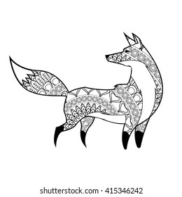 Animal design. Adult coloring concept. white background
