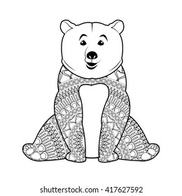 Animal design. Adult coloring concept. white background