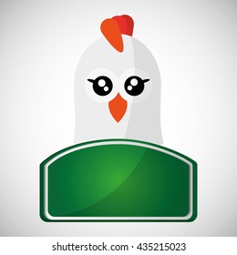 Animal design. chicken icon. Isolated illustration, white backgr