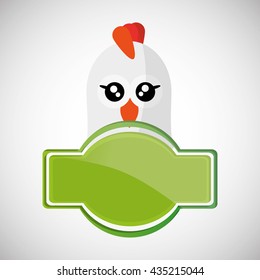 Animal design. chicken icon. Isolated illustration, white backgr