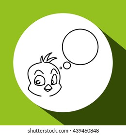 Animal design. chicken icon. Isolated illustration, white background