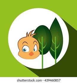 Animal design. chicken icon. Isolated illustration, white background