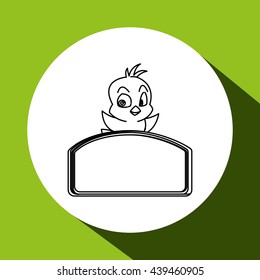 Animal design. chicken icon. Isolated illustration, white background