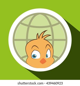 Animal design. chicken icon. Isolated illustration, white background