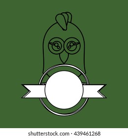 Animal design. chicken icon. Isolated illustration, white backgr