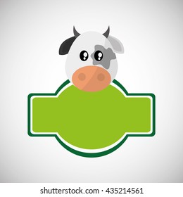 Animal design. cow icon. Isolated illustration, white background