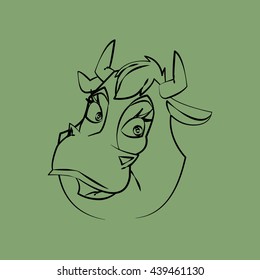 Animal design. cow icon. Isolated illustration, white background