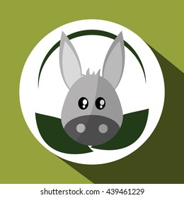 Animal design. donkey icon. Isolated illustration, white backgro