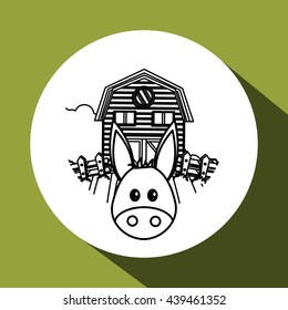 Animal design. donkey icon. Isolated illustration, white backgro