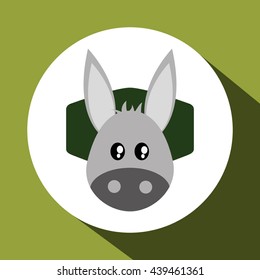 Animal design. donkey icon. Isolated illustration, white backgro