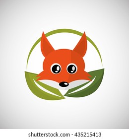 Animal design. Fox icon. Isolated illustration, white background