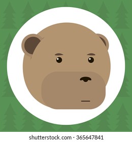 Animal design. Head of a funny bear. Vector illustration