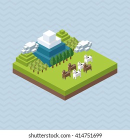 Animal design. Isometric icon. nature concept