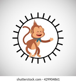 Animal design. monkey icon. Isolated illustration , vector