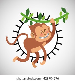 Animal design. monkey icon. Isolated illustration , vector