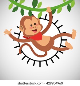 Animal design. monkey icon. Isolated illustration , vector
