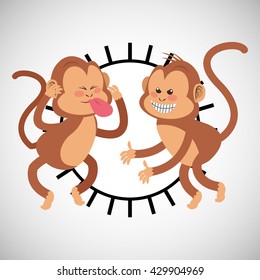 Animal design. monkey icon. Isolated illustration , vector