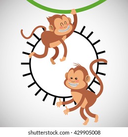 Animal design. monkey icon. Isolated illustration , vector