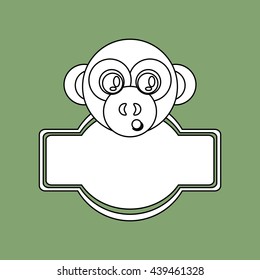 Animal design. monkey icon. Isolated illustration, white backgro
