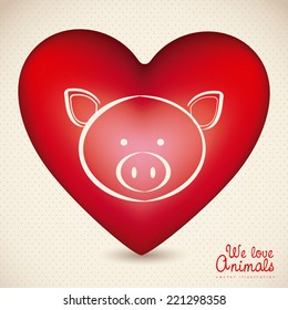 Animal design over beige background, vector illustration