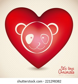 Animal design over beige background, vector illustration