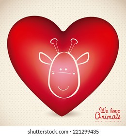 Animal design over beige background, vector illustration