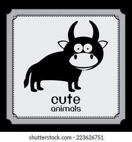 Animal design over black background, vector illustration