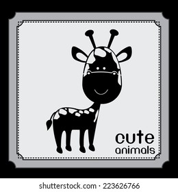 Animal design over black background, vector illustration