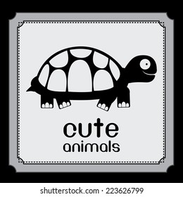 Animal design over black background, vector illustration