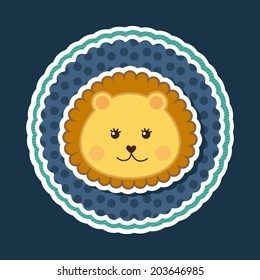 Animal design over blue background, vector illustration