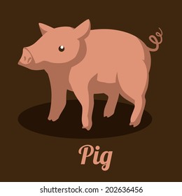 Animal design over brown background, vector illustration