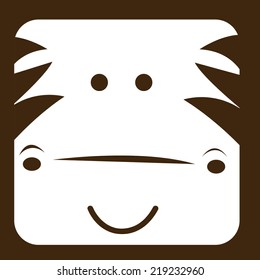 Animal design over brown background, vector illustration