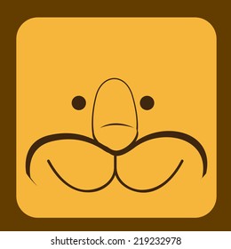 Animal design over brown background, vector illustration