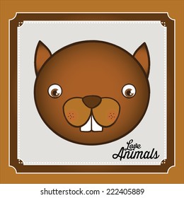 Animal design over brown background, vector illustration