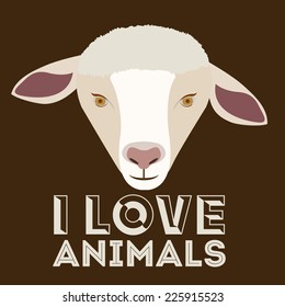 Animal design over brown background, vector illustration