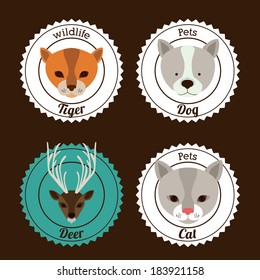 Animal design over brown background,vector illustration