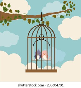 Animal design over cloudscape background, vector illustration