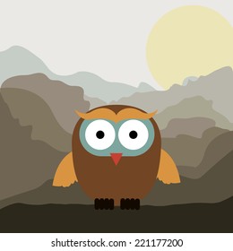 Animal design over landscape background, vector illustration