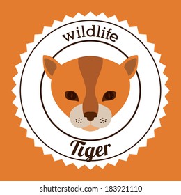 Animal design over orange background,vector illustration