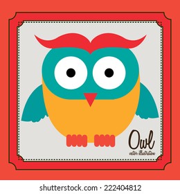 Animal design over red background, vector illustration